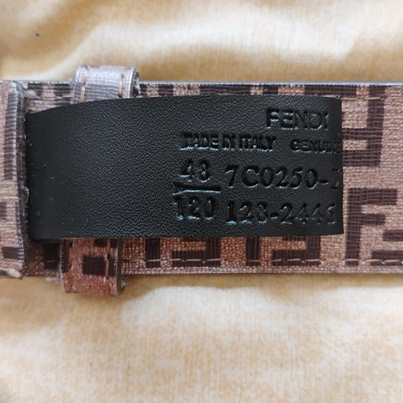 Fendi Black and Brown Belt with Gold Buckle